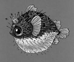 Royal Fishies On Behance Puffer Fish Art Fish Drawings Sea Life Tattoos