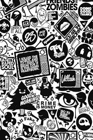 Black And White Graffiti Wallpaper Hd Pin By Anna On Iphone Wallpaper Pattern Cartoon Wallpaper Iphone Wallpaper