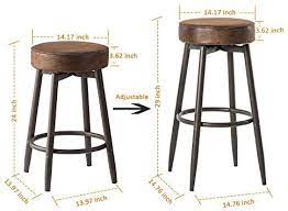 Ximen antique adjustable bar stool. Dyh Metal Bar Stools Set Of 2 Swivel Chocolate Kitchen Counter Stool Adjustable Industrial Round Barstool Brown Bar Chairs 24 Or 29 Inch For Counter Pub Height Buy Online At Best Price