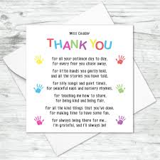 Personalised Thank You Card Pre School Nursery Teacher Etsy Greeting Cards For Teachers Message For Teacher Teacher Appreciation Poems Thank you for your patience throughout this year. teacher appreciation poems