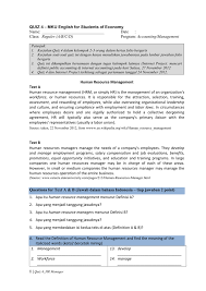 Bahwa hati adalah tanggung jawab diri sendiri yang harus dipahami. Quiz 4 Mku English For Students Of Economy Name Date Class