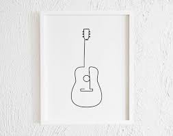 Impression de dessin de guitare. Décoration murale Doodle guitare  minimaliste imprimable. Galerie d'instruments de musique moderne Art.  Classique Folklore Salsa Merengue - Etsy France