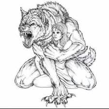 Wolf And Girl Love Werewolf Art Sketches Art