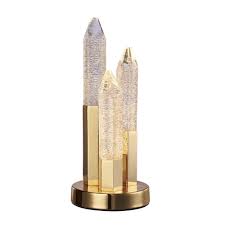 Led Table Lamp In Gold With Crystal Shades The Lighting Company