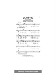 Standing there alone the ship is waiting all systems are go are you sure? Major Tom Coming Home Von P Schilling Noten Auf Musicaneo