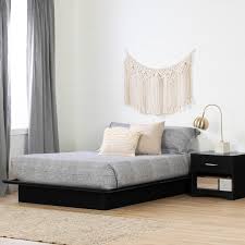Shop for platform beds with drawers online at target. South Shore Basics Platform Bed With Molding Pure Black Full Walmart Com Walmart Com