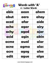 The emphasis is usually on the first syllable of a german word. Free Printable 4 Letter Words With A Worksheet 02 For Kids