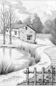 This may be a good time to get out your straightedge to help you draw accurate lines. Best Landscaping Sketch Color 21 Ideas Landscaping Landscape Pencil Drawings Landscape Drawings Landscape Sketch