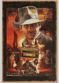 Harrison ford is depicted in his iconic role in this vintage movie poster original as the world renowned archaeologist and treasure hunter, complete with whip and fedora. Indiana Jones Indianajones Indy Indiana Jones Movie Poster Art Movie Posters