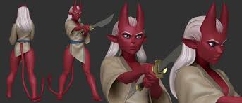 Tiefling Wip 19 By Makkon On Deviantart Zbrush Character Creature Design Character Art