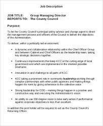 Free 9+ Managing Director Job Description Samples In Ms Word | Pdf