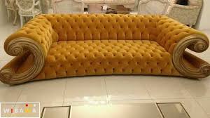 Metalic powder / bubuk metalik warna gold. Sofa 3 5 Seather Mewah Ukir Warna Kuning Tua Dengan Gold