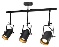Ceiling spotlights, recessed down lights, surface mounted spots, spotlight bars, spotlight clusters, traditional spotlights and contemporary modern spotlighting is all available from the lighting company. Long Life Lamp Company M0054 3 Lamp Industrial Retro Gu10 Ceiling Spotlight Bar Black For Sale Online Ebay