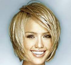 Wash And Go Bob Haircuts Short Haircuts Female Celebrity Haircuts Jessica Alba Sh Oval Face Haircuts Short Hair Styles For Round Faces Oblong Face Hairstyles