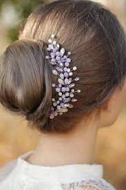 Amethyst Bridal Hair Vine Lilac Wedding Accessory Bride S Hairstyle Jewel Rhinestones Side Hair Piece Violet Flexible Headpiece Bride Hair Accessories Bridal Hair Vine Hair Vine Wedding
