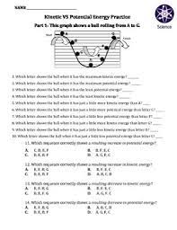 Worksheet Kinetic Vs Potential Energy By Travis Terry Tpt