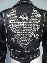 Studded Eagle Black Leather Women S Biker Jacket By Bikercouture Womens Biker Jacket Biker Chic Black Leather Biker Jacket