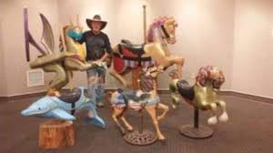 Marianne Stevens, author of Painted Ponies with carousel of different  figures from her collection she so generously donated to the Roswell, NM  Zoo