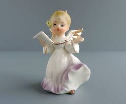 Vintage Enesco Angel Figurine Mid Century Singing Girl With Music Collectible Home Decor By Thelogchateau On Etsy Angel Figurines Figurines Enesco