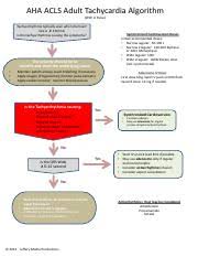 Most nurses will find that the tachycardia algorithm gives guidance in treatment but flexibility to allow for patient variables. Tachycardia Algorithm Diagram Pdf Aha Acls Adult Tachycardia Algorithm With A Pulse Tachyarrhythmia Typically Seen When The Heart Rate Is 150 Min Is Course Hero