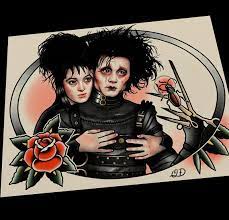 There is a delicate little business. or something like that man, you need to change the image. Edward And Lydia Art Print Beetlejuice Tattoo Edward Scissorhands Tattoo Edward Scissorhands