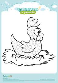 L Activite Du Mercredi La Poule De Paques En Gommettes Graphick Kids Poules De Paques Gommette Poule