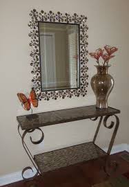 Pier 1 Entryway Amber Dazzle Mirror Amber Mosaic Console Table Butterfly Luster Glass Urn Vase Foyer Furniture Console Table Furniture