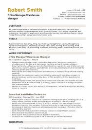 Warehouse Manager Resume Samples Qwikresume