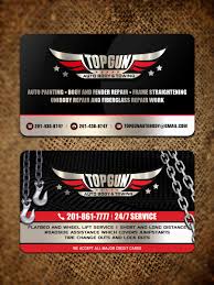 The type of wrecker used will depend on the size, condition and location of the vehicle that needs to be moved. Bold Serious Business Business Card Design For Topgun Autobody And Towing By Sandaruwan Design 17730239