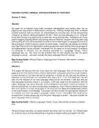 Pdf Wikang Filipino Hininga Kapangyarihan At Puwersa Romeo Pena Academia Edu