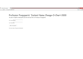 professor poopypants instant name change o chart 2000 devpost