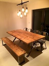 industrial style dining table with
