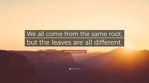 John Fire Lame Deer Quote We All Come From The Same Root But The Leaves Are