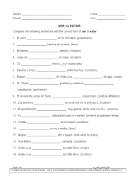 Start studying ser v estar worksheet answers. Bv1ch8 Ser Estar Wksht Hint Deportes Ocio