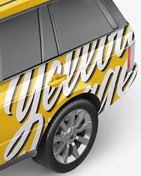 Download Crossover Suv Mockup Top Half Side View In Vehicle Mockups On Yellow Images Object Mockups PSD Mockup Templates