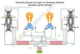 Now in the diagram above, the power source is. How To Wire A 3 Way Switch With Multiple Lights Electric Problems