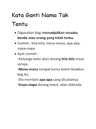Check spelling or type a new query. Kata Ganti Nama Tak Tentu