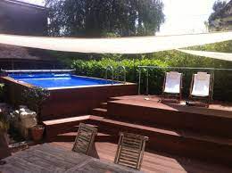 piscine hors sol integree dans une terrasse bois poker table decor home