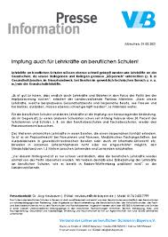Die testpflicht an kindern ist eine misstrauenserklärung an uns eltern, erzieherinnen und lehrerinnen! Presseinformationen Verband Der Lehrer An Beruflichen Schulen In Bayern E V Vlb