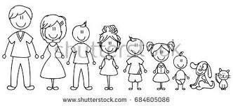 Set Of Happy Cartoon Doodle Figure Family Stick Man Stickman Illustration Featuring A Mother An Family Sketch Stick Figure Family Family Drawing Illustration