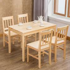 Our pine contemporary dining chairs are the perfect solution to brighten your home. 5pcs Pine Wood Dining Table Set W 4 Chairs Kitchen Dining Room Furniture Nature Ebay