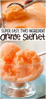 Process until the sugar is dissolved, about 1 minute, and add this mixture to a large bowl. Quick Easy Orange Sherbet Recipe Made With Just 2 Ingredients Sweet Orange Sherbet Perfect For A Hot Su Sherbet Recipes Orange Sherbet Recipe Sorbet Recipes