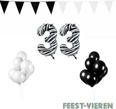 33 Jaar Verjaardag Versiering Pakket Zebra Kopen Gadgethouse