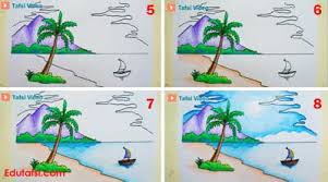 Beberapa jenis pemandangan alam tersebut misalnya pantai, laut, alam bawah laut hingga gunung. Cara Menggambar Pemandangan Pantai Tropis
