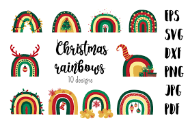 You can copy, modify, distribute and perform the work, even for commercial purposes, all. Christmas Rainbows Svg Cutting Files Graphic By Inkoly Art Creative Fabrica