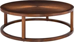 Imported exotic lighting from around the world. Contemporary Wood Copper Round Coffee Table Safavieh