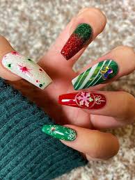 The green christmas nails will make your hands more refined and that will give your image of if youve never tried a green christmas nails, we advise you not to miss the opportunity to try a new. The Cutest And Festive Christmas Nail Designs For Celebration Christmas Nails Acrylic Blue Christmas Nails Christmas Nail Designs