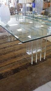 Gently used, vintage, and antique lucite table lamps. Vintage Double Base Radiator Lucite Dining Table Chrome Karl Springer Glass Hollywood Regency Mid Century Modern Palm Beach Huge Desk Office