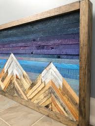 Rustic Mountain Wall Art Wood Wall Art Parquetry Reclaimed Wood Wall Decor Wood Art Cotton Ca Wood Wall Art Decor Mountain Wood Art Mountain Wood Wall Art