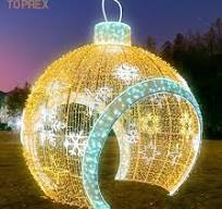 [Hot Item] Outdoor Decoration 3D Large Ball Across Street Motif Lights